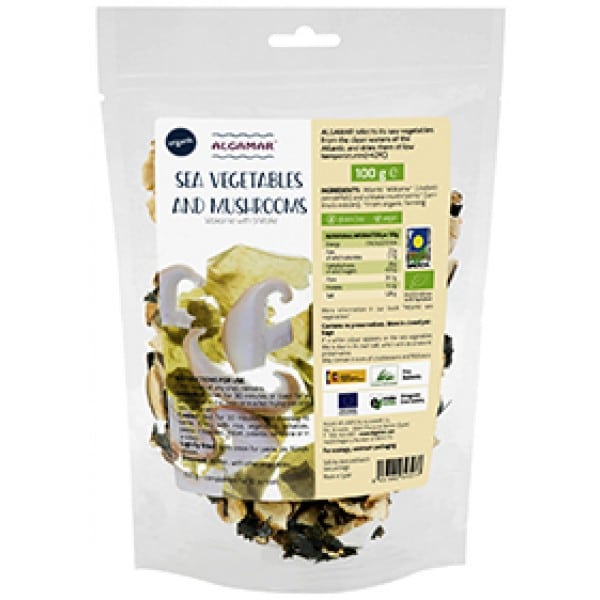 Alge marine cu ciuperci shiitake raw 100g Algamar