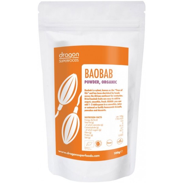 Baobab pulbere eco 100g Dragon Superfoods