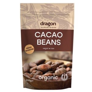 Boabe de cacao intregi eco 200g Dragon Superfoods