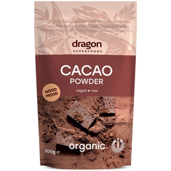 Cacao pudra raw eco 200g Dragon Superfoods