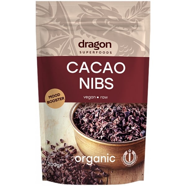 Miez din boabe de cacao eco 200g Dragon Superfoods