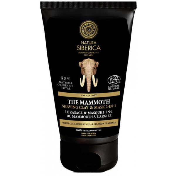 Crema de ras 2 in 1 pentru barbati cu argila si cedru siberian The Mammoth Natura Siberica