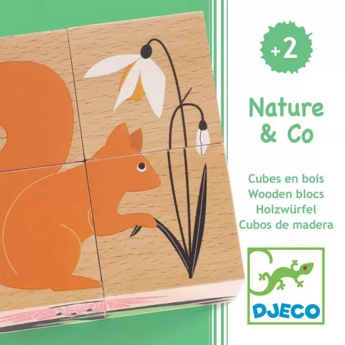 Puzzle cuburi lemn Natura Djeco Djeco