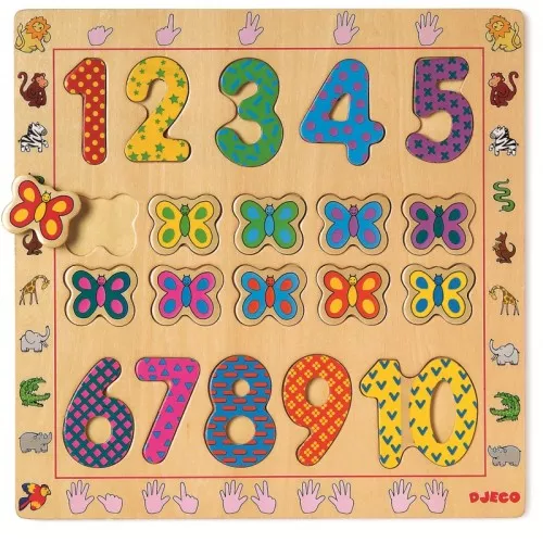 Puzzle lemn cifre Djeco Djeco