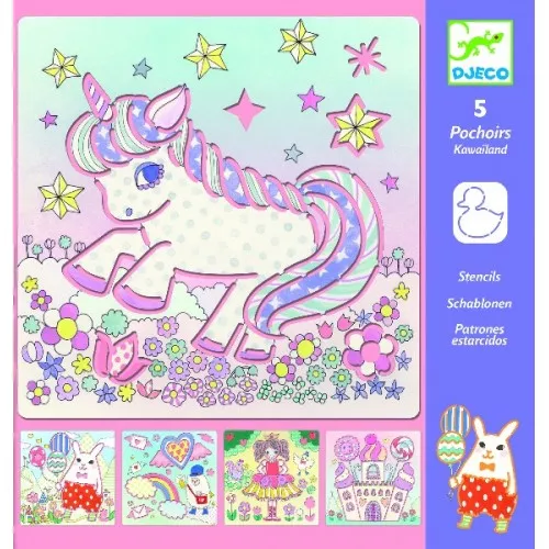 Sabloane desen o lume magica cu unicorni Djeco Djeco