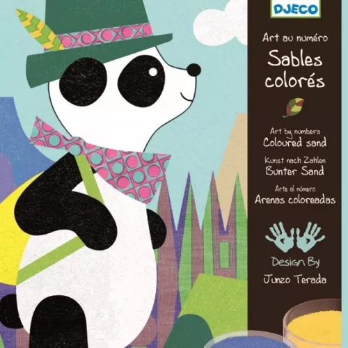 Set creativ cu nisip colorat tablouri animale Djeco Djeco