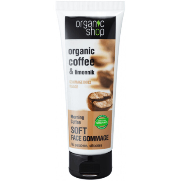 Gomaj bland pentru ten cu cafea Morning Coffee 75 ml Organic Shop