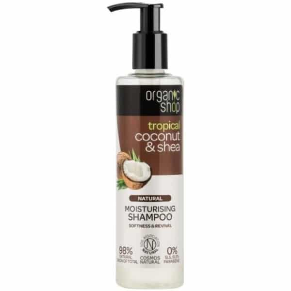 Sampon bio hidratant pentru par uscat Coconut & Shea 280 ml Organic Shop