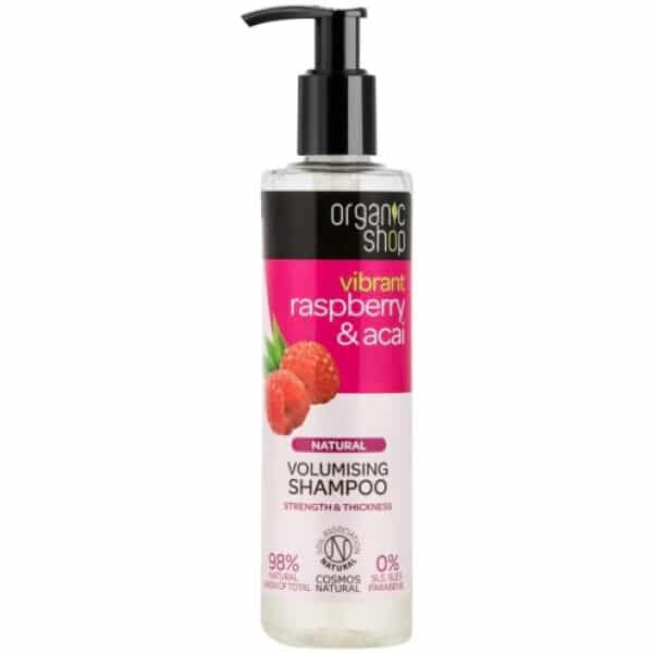 Sampon bio pentru volum Zmeura & Acai 280 ml Organic Shop