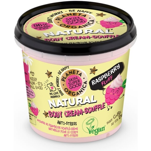 Crema-sufleu de corp Skin Supergood cu zmeura Raspberry Fluff 360ml Planeta Organica Planeta Organica